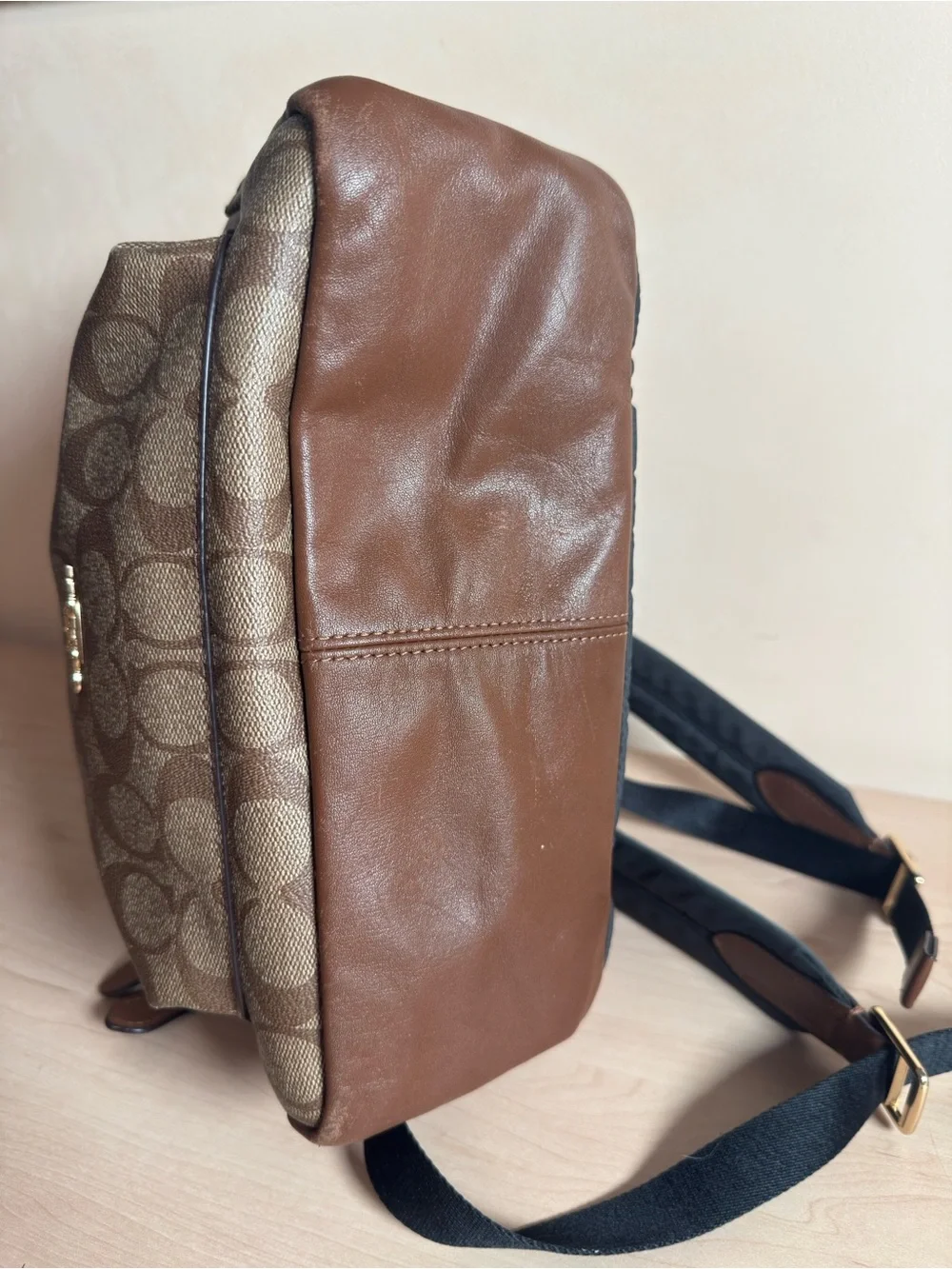 Coach Canvas Leather Backpack F32200
